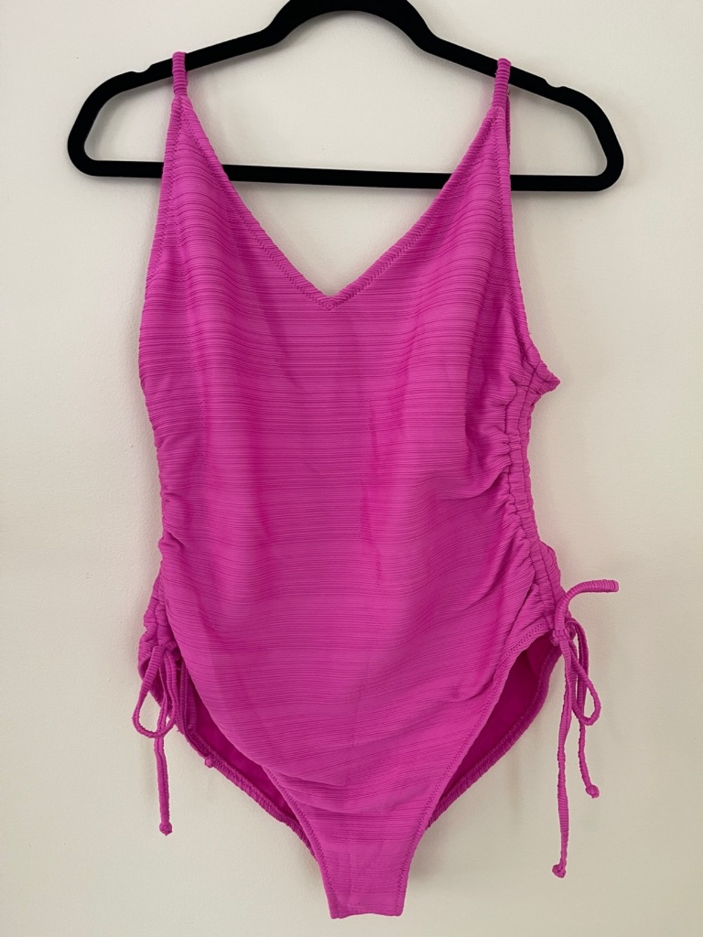 Jessica Simpson Magenta One-Piece Swimsuit with Side Ties